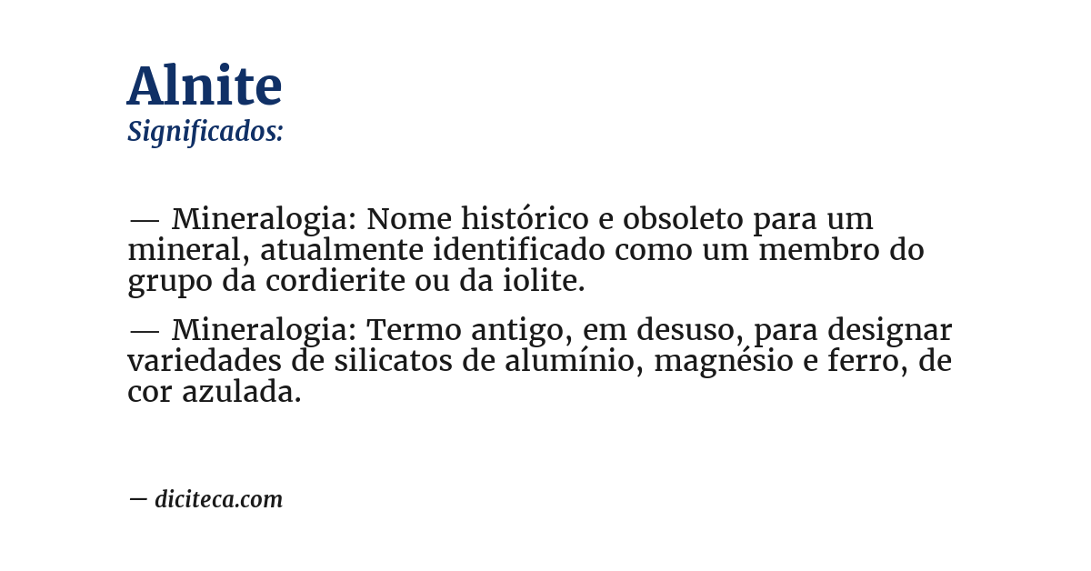 Significado de alnite