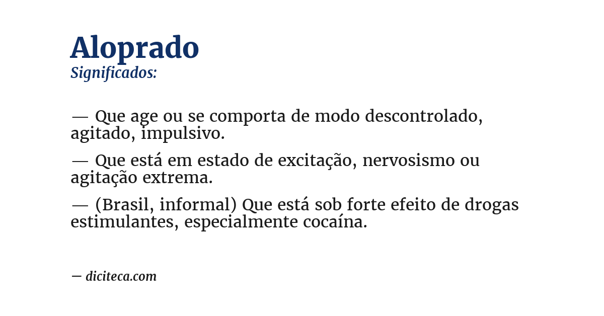 Significado de aloprado