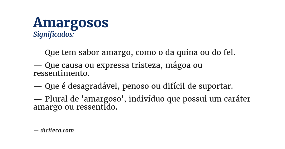Significado de amargosos