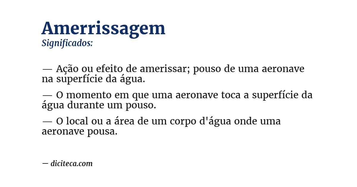 Significado de amerrissagem