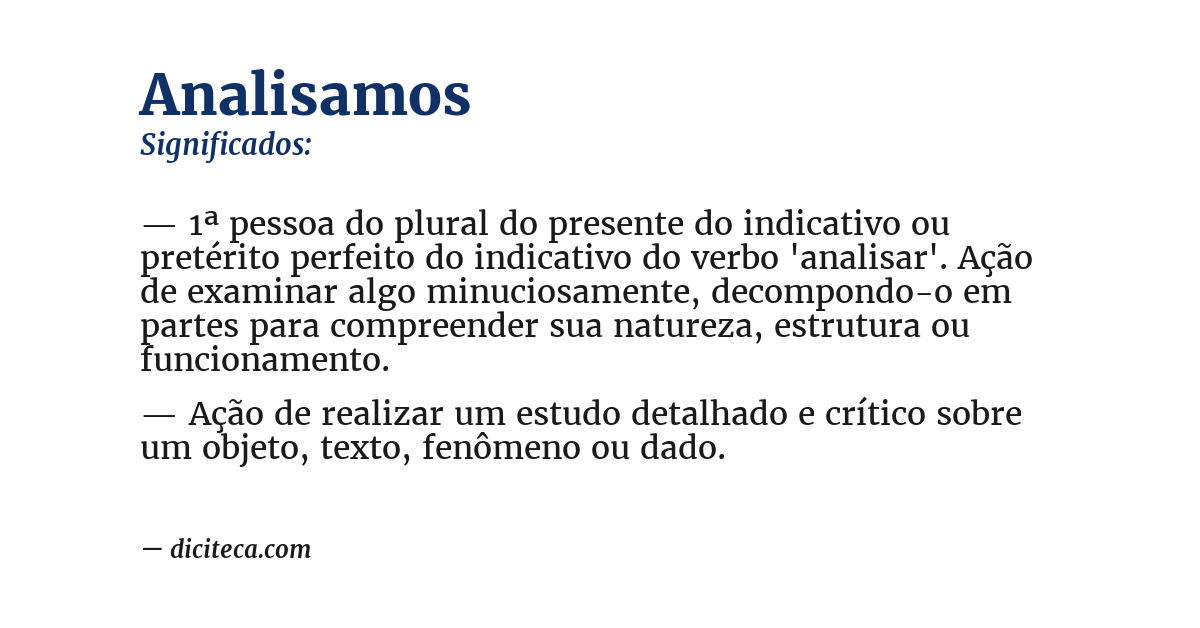 Significado de analisamos