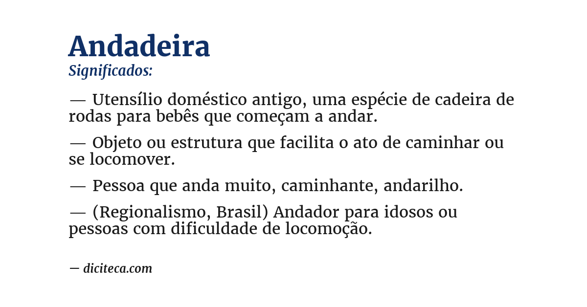 Significado de andadeira
