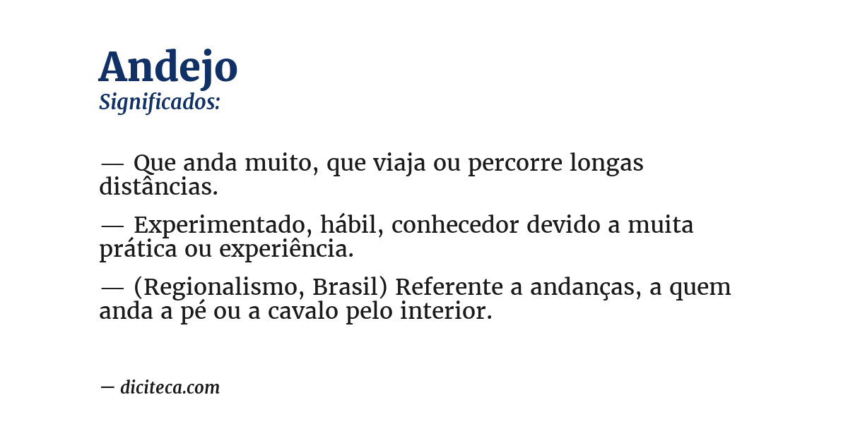 Significado de andejo