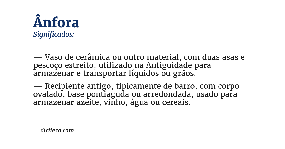 Significado de ânfora
