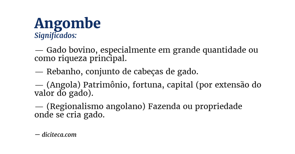 Significado de angombe