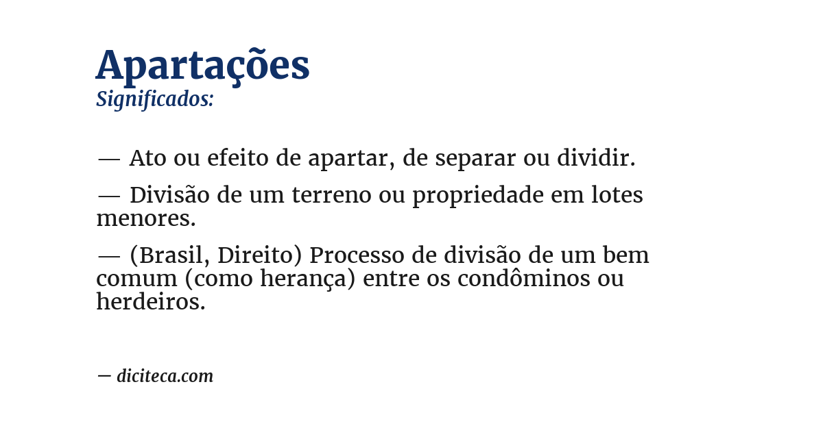 Significado de apartações