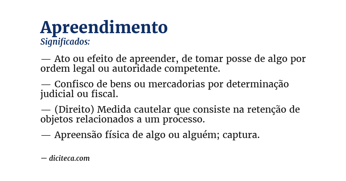 Significado de apreendimento