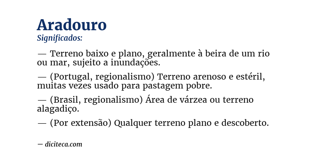 Significado de aradouro