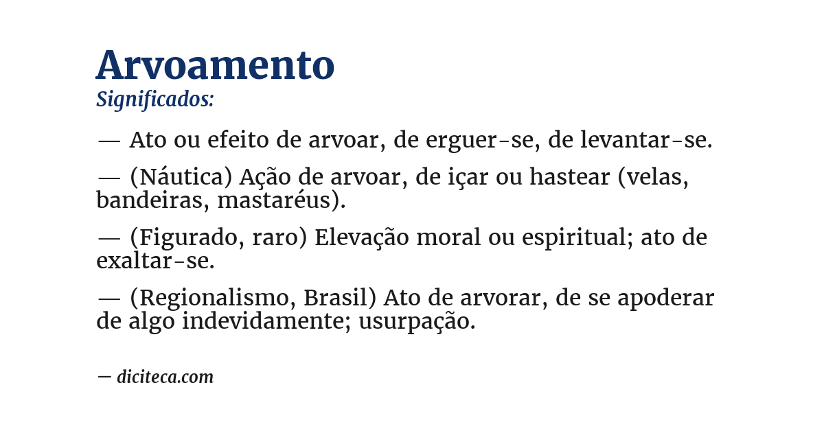 Significado de arvoamento