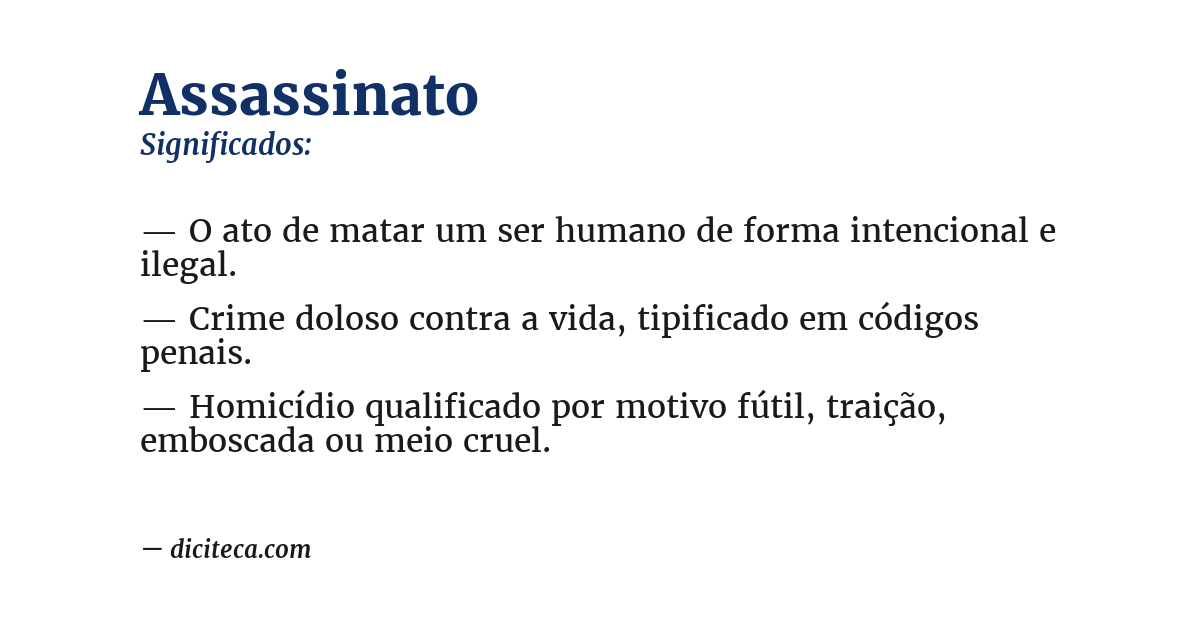 Significado de assassinato
