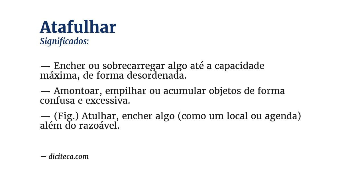 Significado de atafulhar