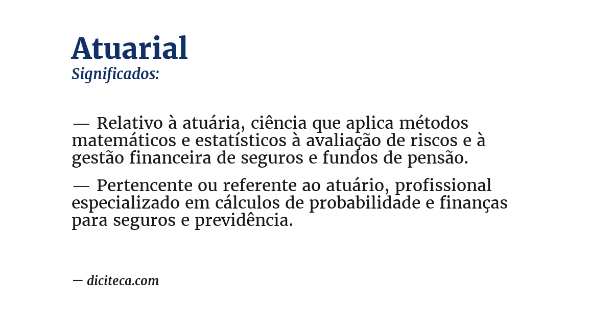 Significado de atuarial