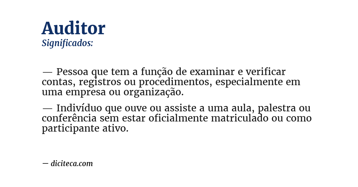 Significado de auditor
