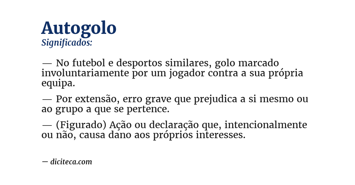 Significado de autogolo