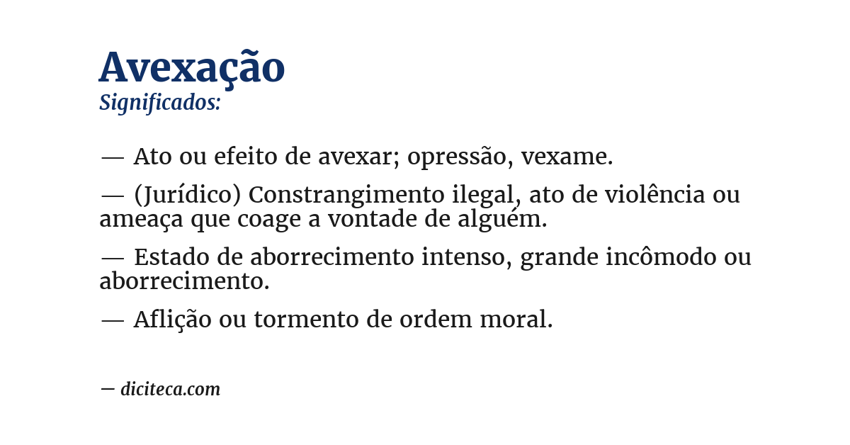 Significado de avexação