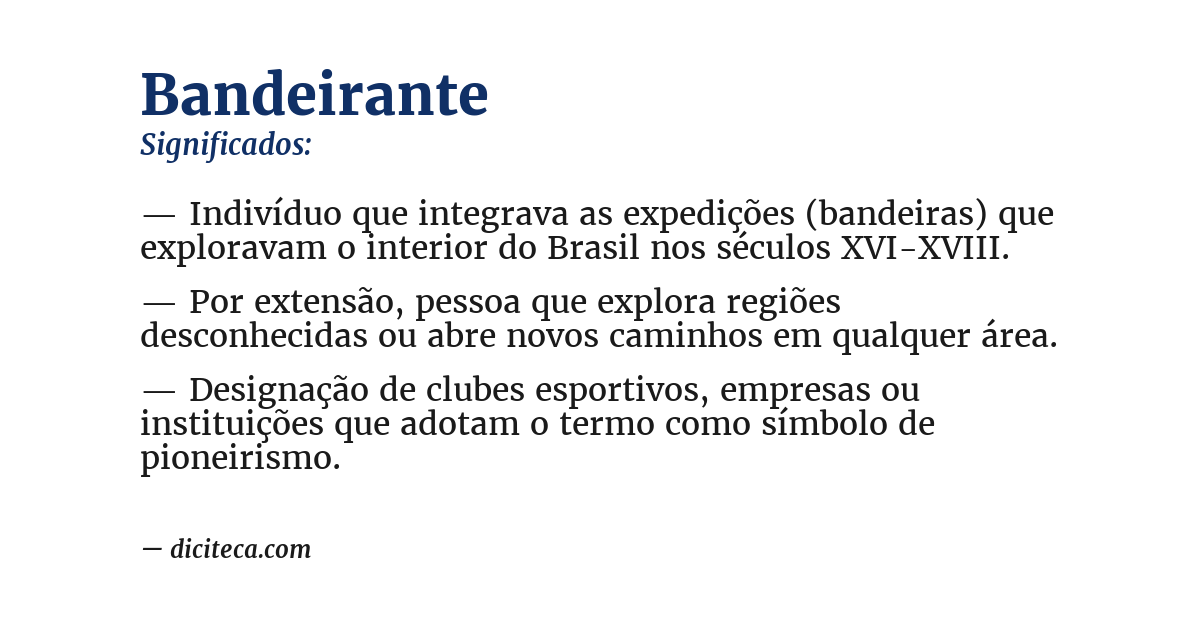 Significado de bandeirante