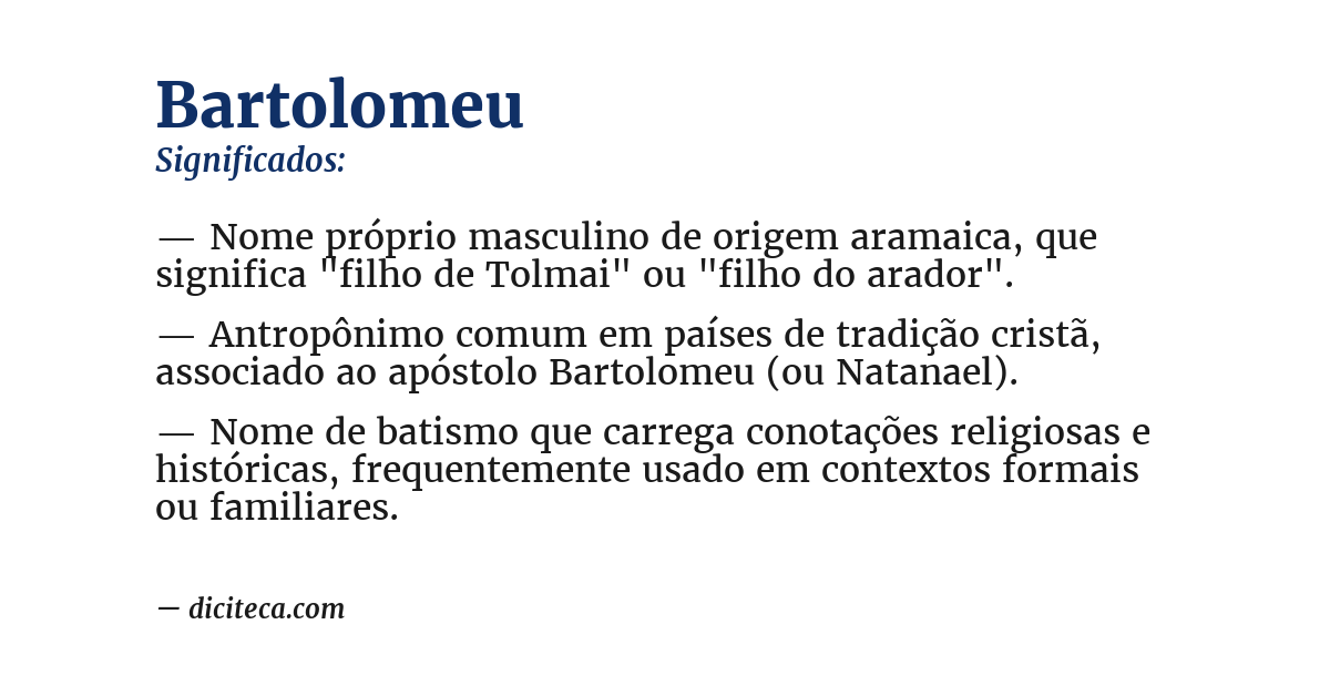 Significado de bartolomeu