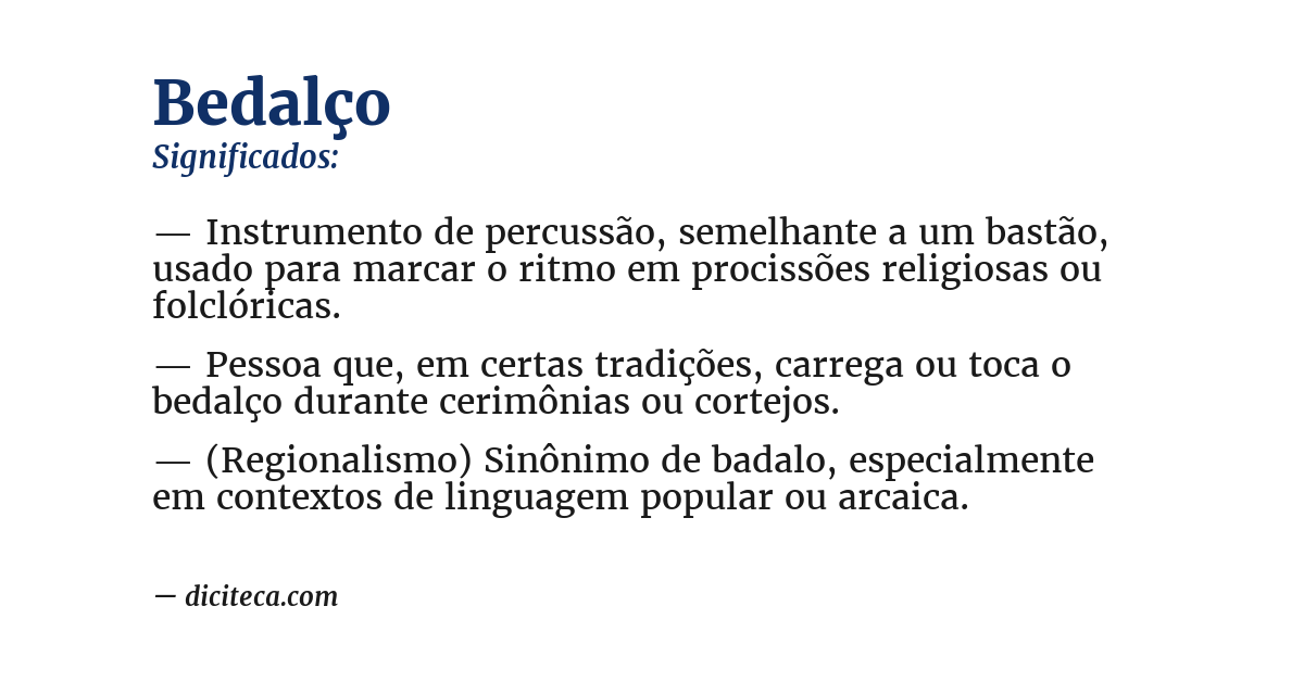 Significado de bedalço