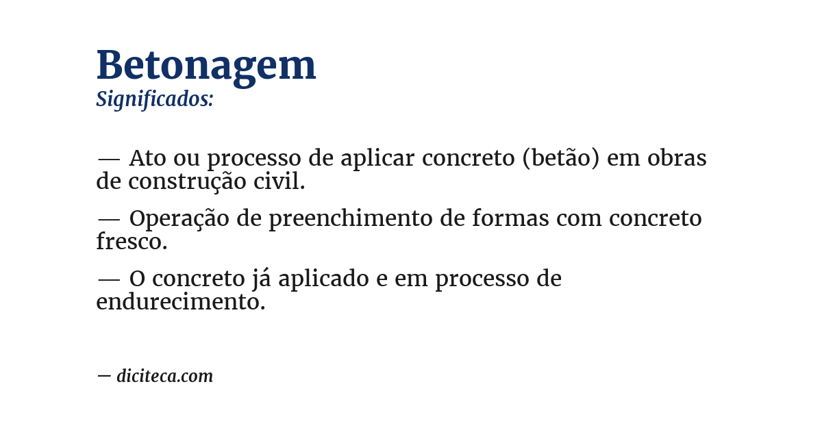 Significado de betonagem