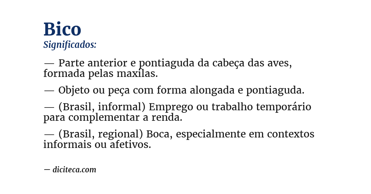 Significado de bico