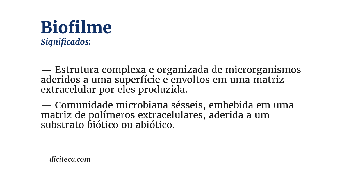 Significado de biofilme