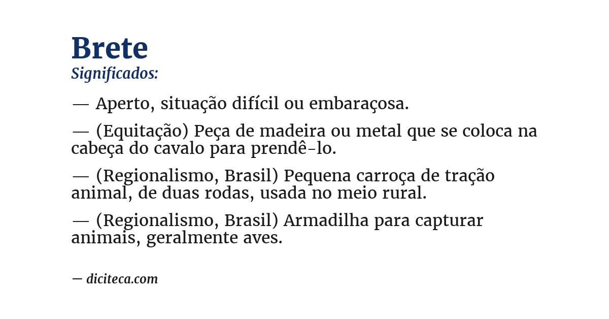 Significado de brete