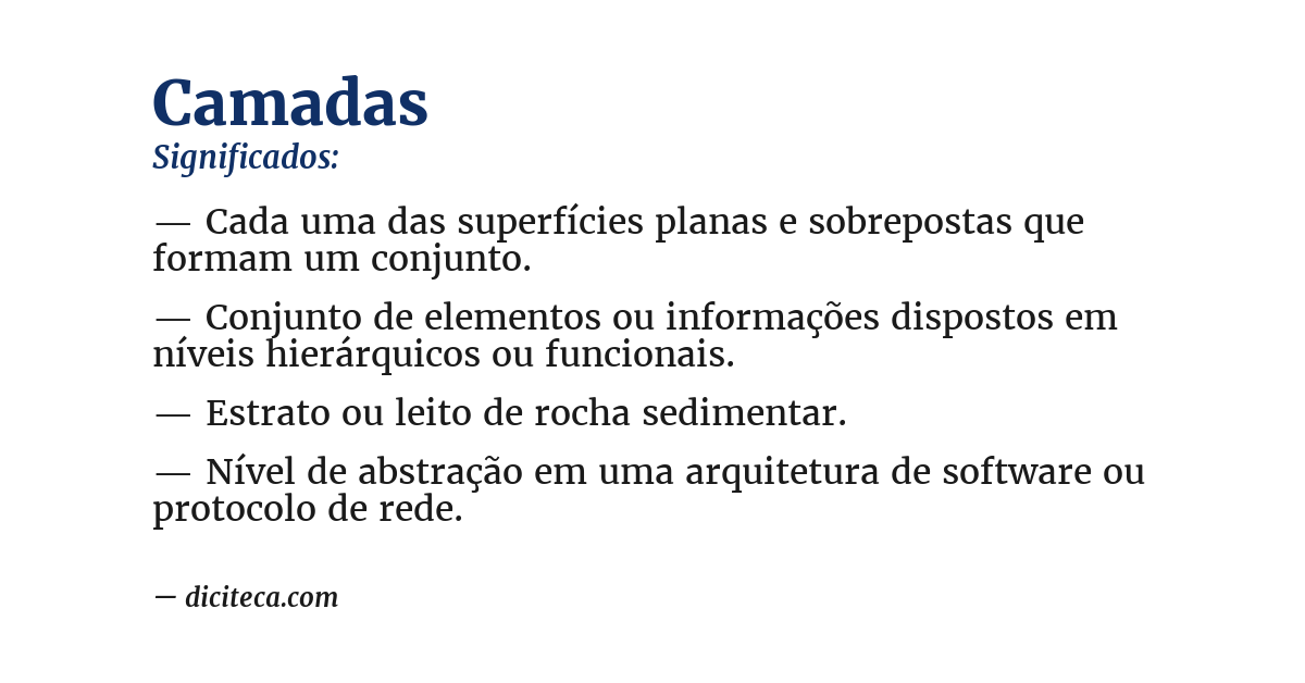 Significado de camadas