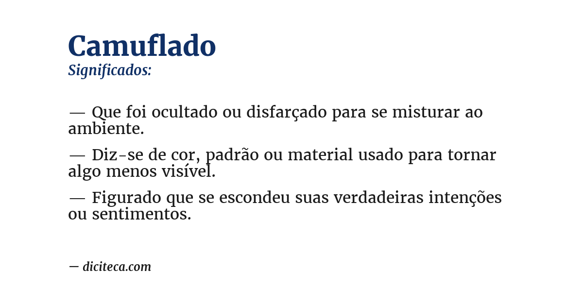 Significado de camuflado