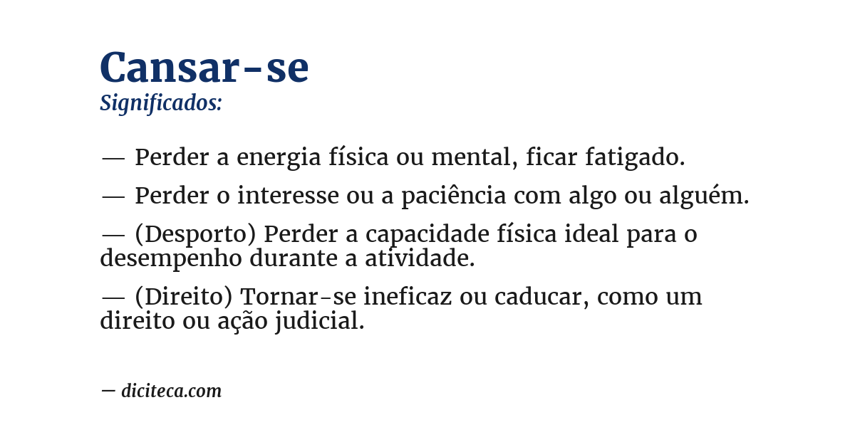 Significado de cansar-se