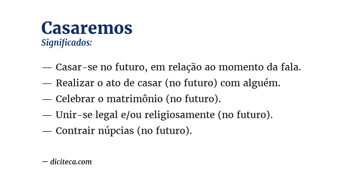 Significado de casaremos
