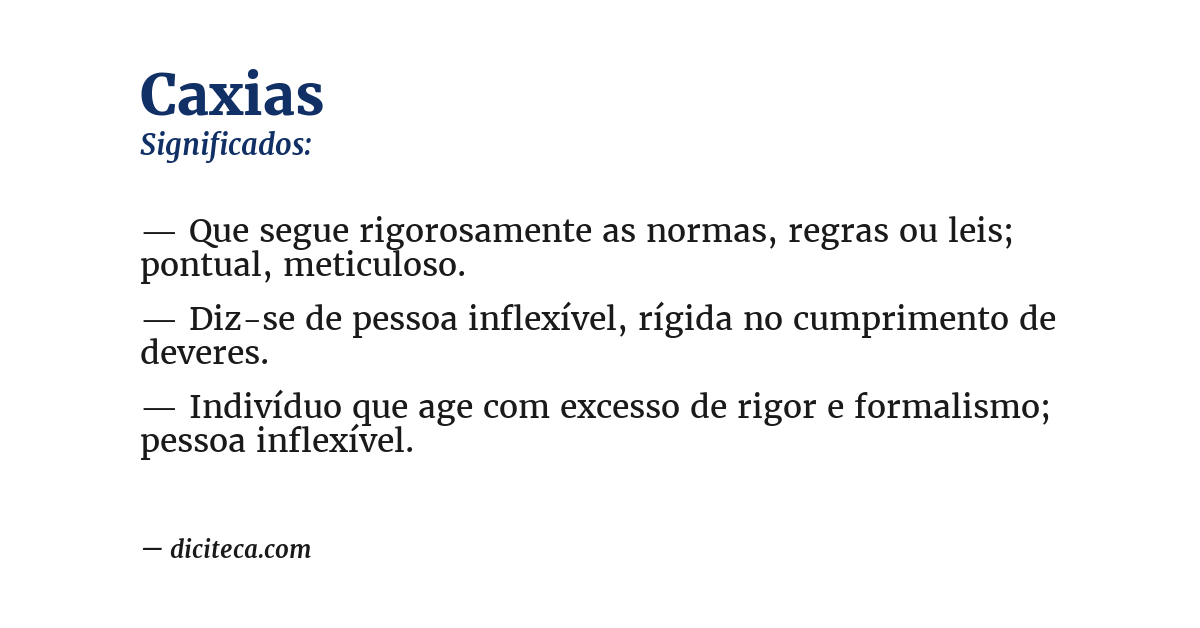 Significado de caxias