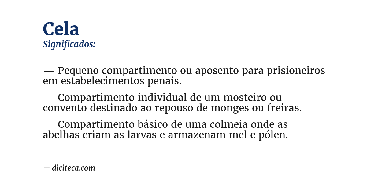 Significado de cela