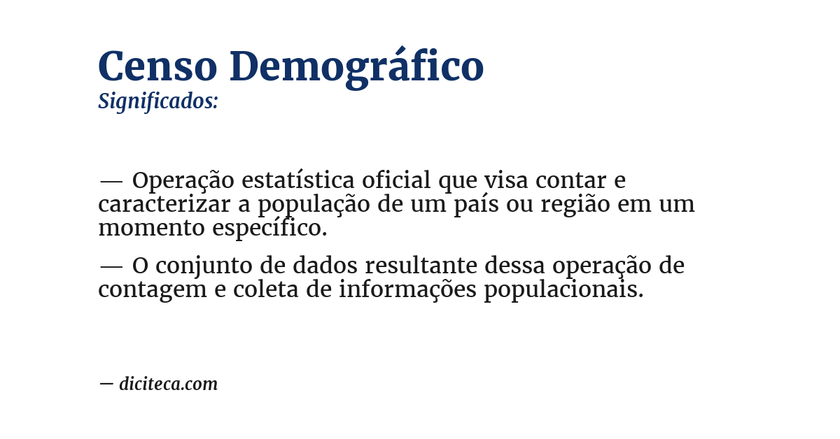 Significado de censo demográfico