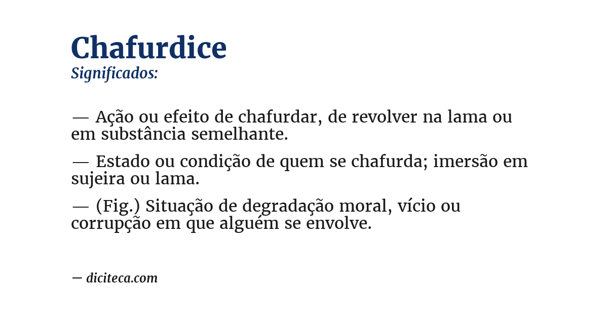 Significado de chafurdice
