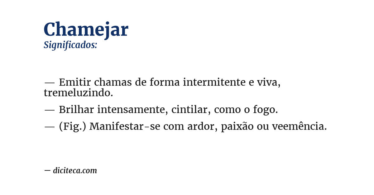 Significado de chamejar