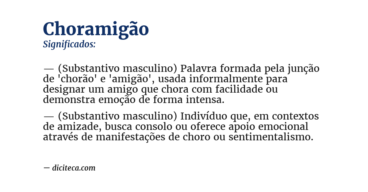 Significado de choramigão
