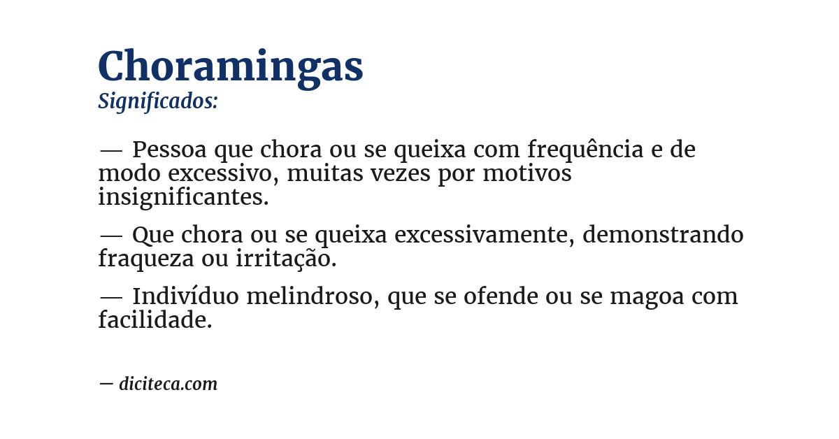 Significado de choramingas