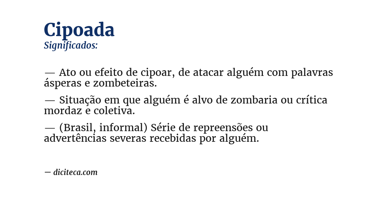 Significado de cipoada