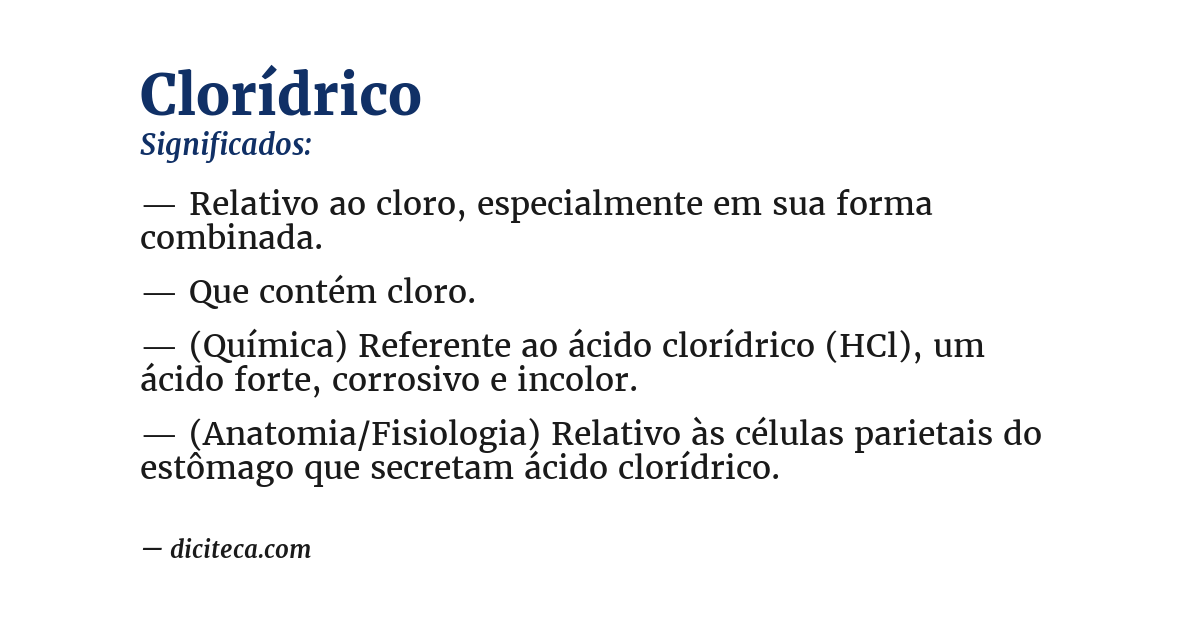 Significado de clorídrico