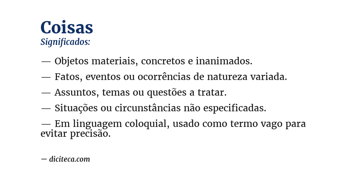 Significado de coisas
