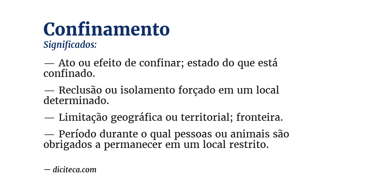 Significado de confinamento