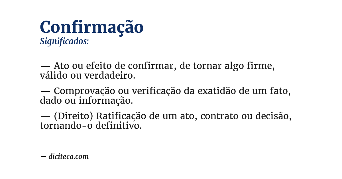 Significado de confirmação