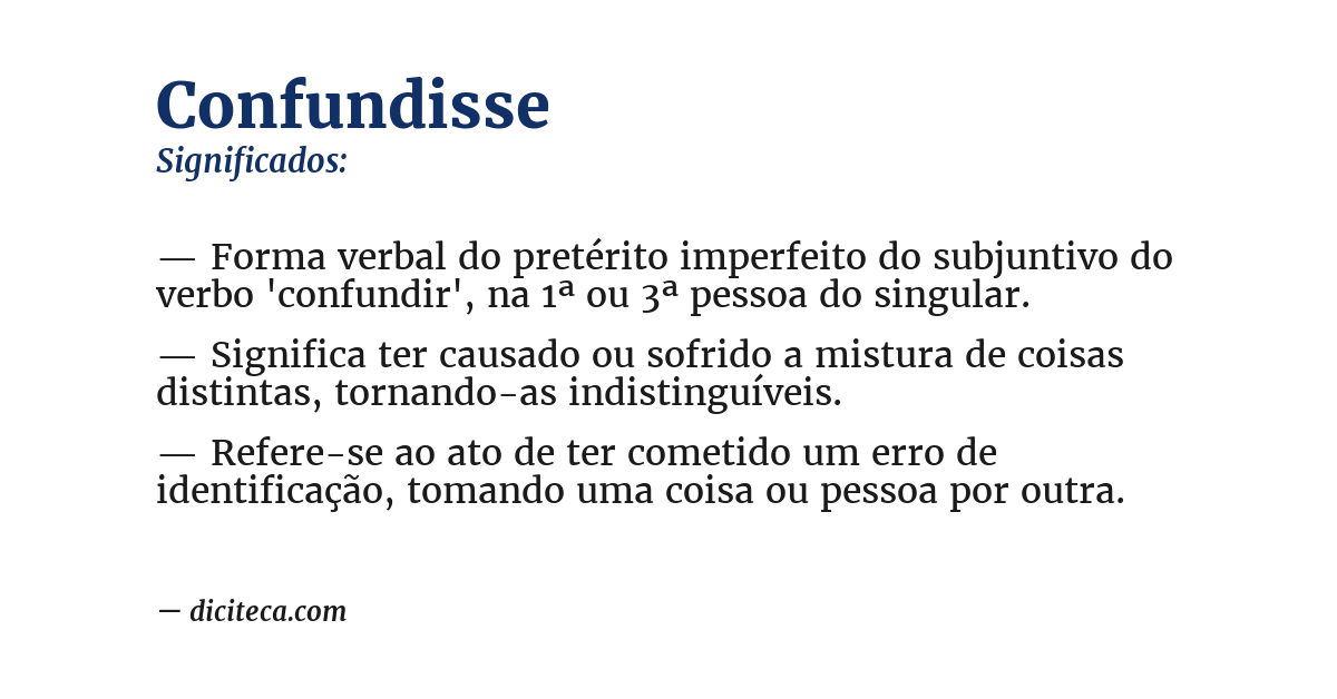 Significado de confundisse