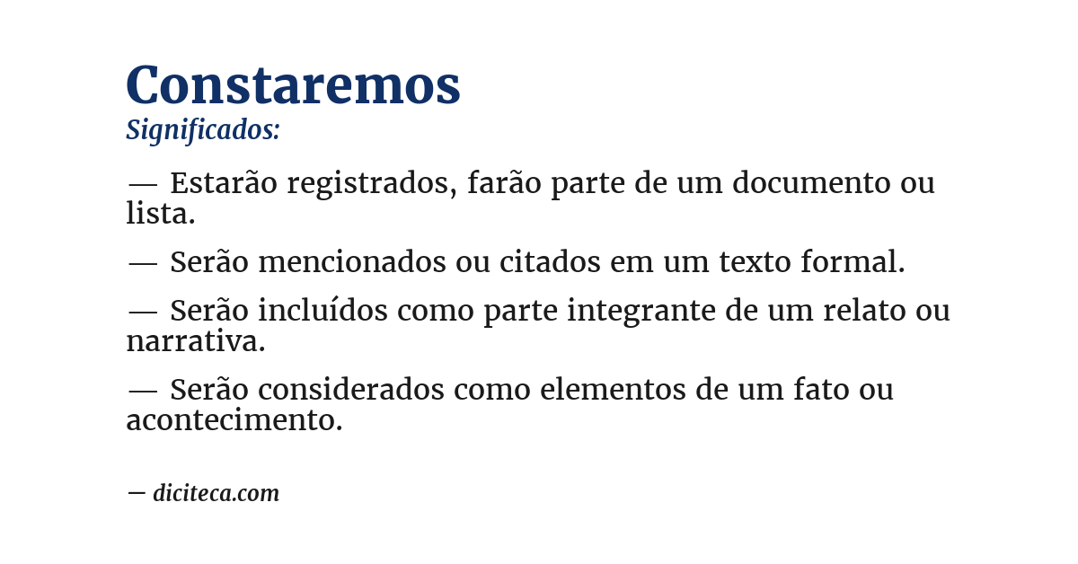 Significado de constaremos
