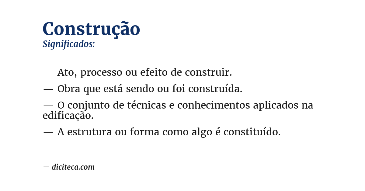 Significado de construção