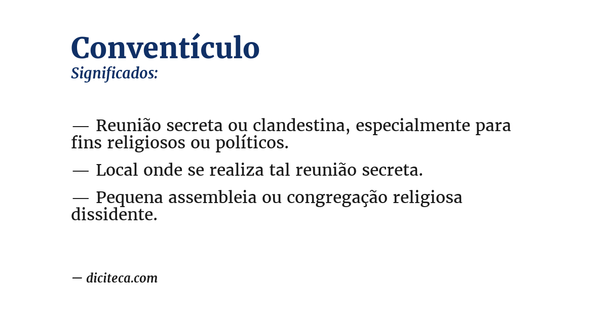 Significado de conventículo