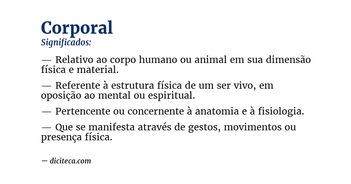 Significado de corporal