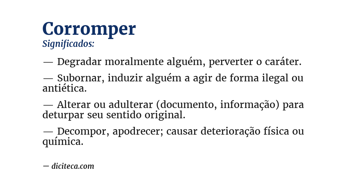 Significado de corromper