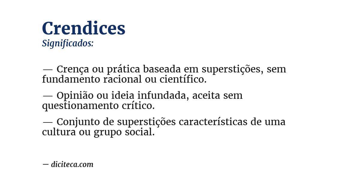 Significado de crendices