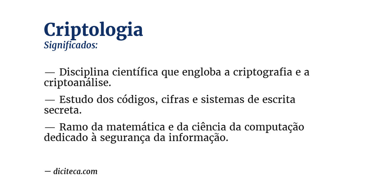 Significado de criptologia
